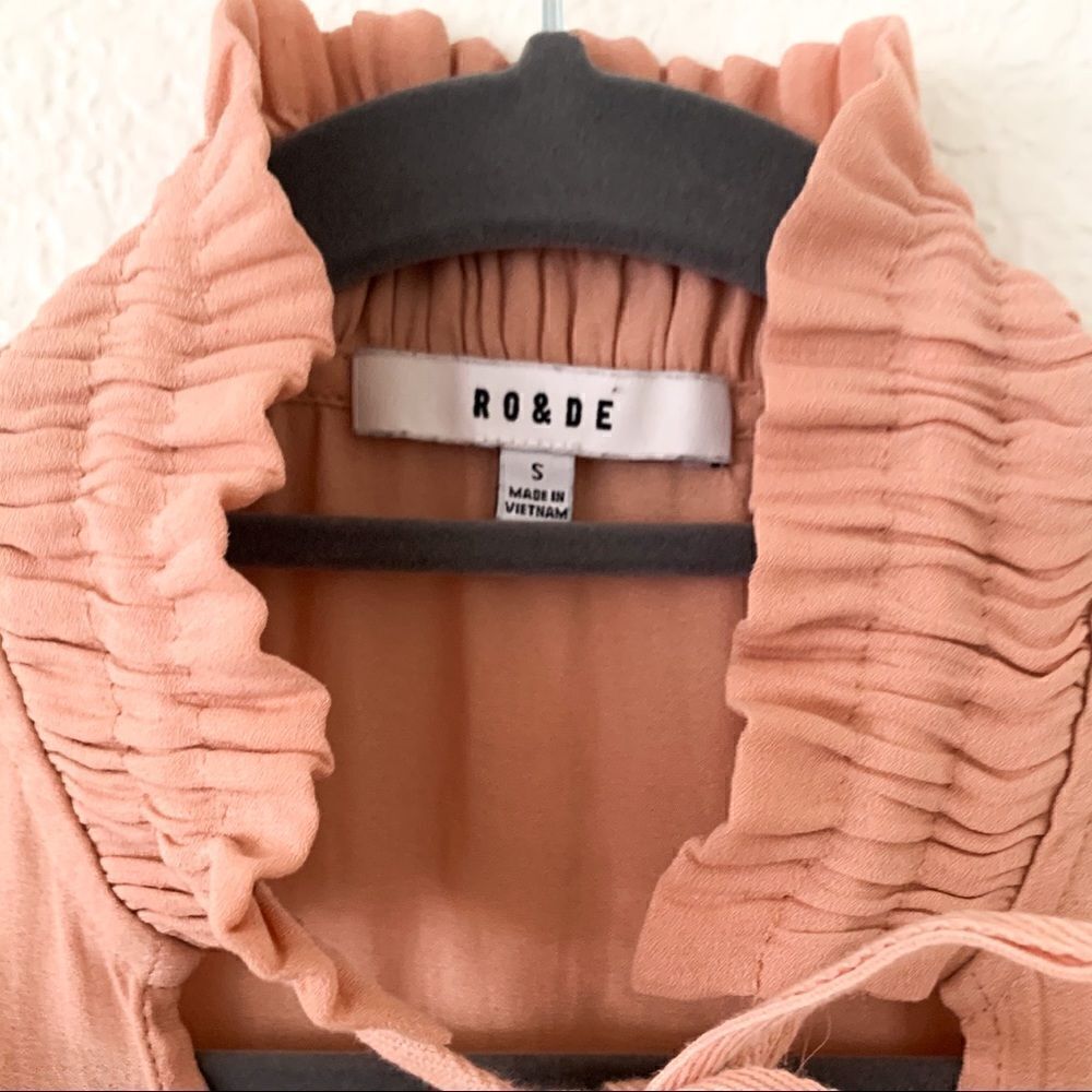 Ro & De Split Neck Ruffle Blouse - Picture 2 of 6